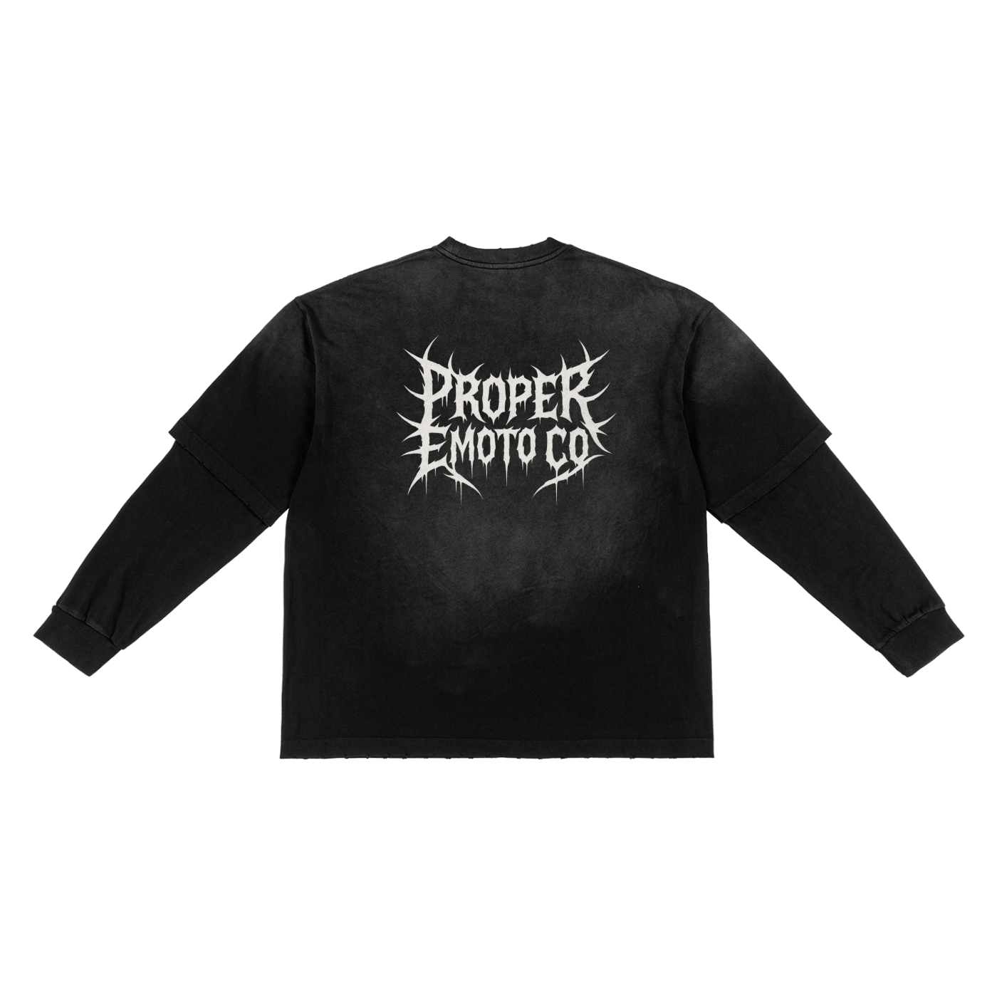 Proper Emoto Co Sunfade Hand-Frayed Long Sleeve Tee